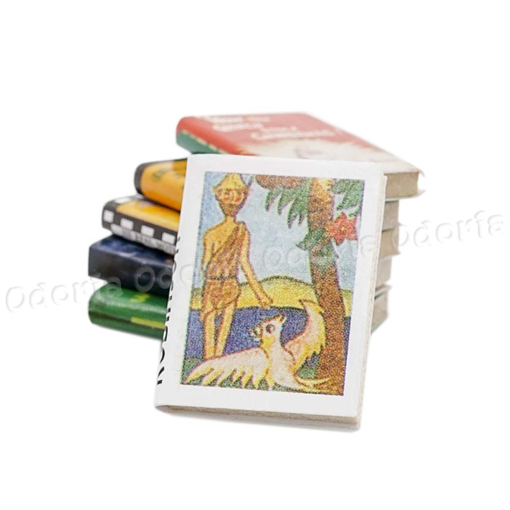 Odoria 1/12 Miniature Books 6Pcs Dollhouse Decoration Accessories