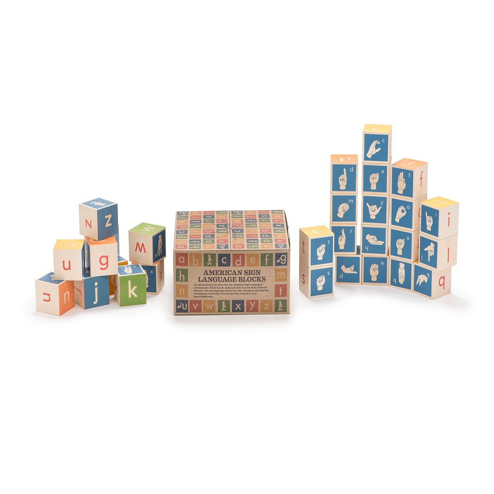 Uncle Goose American Sign Language Learning Blocks - 28 Piece Set, Ages 2+