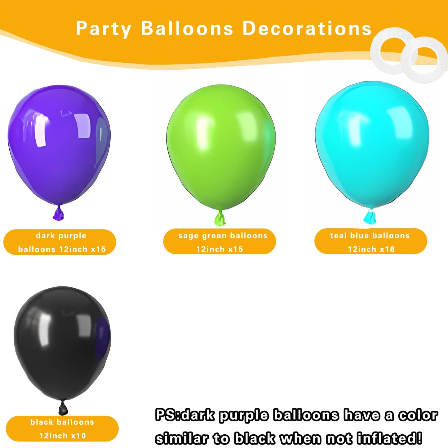 Green Purple Balloons, Green Purple Blue Balloons, Teal Blue Latex Party Balloon For Boys Girls Monster Birthday Party Baby Show