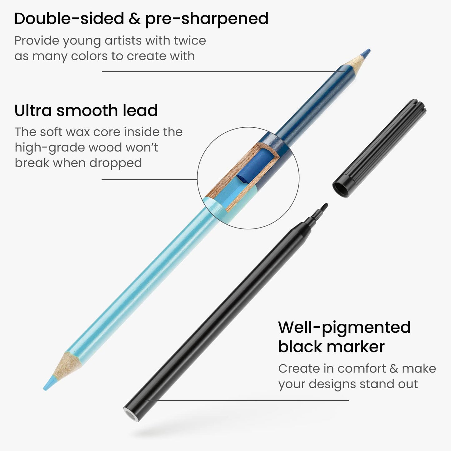 Arteza Kids Activity Book, Color by Numbers Coloring Book, 8.5 x 11 Inches, School Supplies for Ages 6 and Up, 50 Sheets, 12 Dou