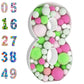 Joybox Design 3Ft Mosaic Balloon Frame Number 8 Marquee Light Up Kit, Pre-Cut Foam Board For Birthday Decoration