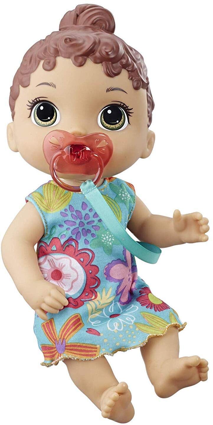 Baby Alive Baby Lil Sounds: Interactive Brown Hair Baby Doll For Girls & Boys Ages 3 & Up, Makes 10 Sound Effects, Including Giggles, Cries, Baby Doll With Pacifier