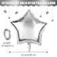 Durony 12 Pieces 18 Inches Silver Star Foil Balloons Star Shaped Mylar Star Helium Ballons Party Decorations For Birthday Party