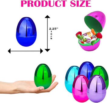 The Dreidel Company Metallic Fillable Easter Eggs With Hinge Bulk Colorful Bright Plastic Easter Eggs, Perfect For Easter Egg Hunt, Surprise Egg, Easter Hunt, 2.25' Assorted Colors (480-Pack)