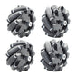 Swaytail Premium 97Mm Mecanum Wheel For Agv Robot Car Chassis, Omni Directional Tire With 4Pcs Metal 6Mm Coupling Motor Connector For Arduino Raspberry Pi Microbit Diy Rc Toy Part Steam Maker Remote
