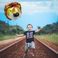 Giant 4D Safari Jungle Animal Lion Head Balloons Woodland Forest Lion Balloons Baby Shower Party Supplies Birthday Decorations,