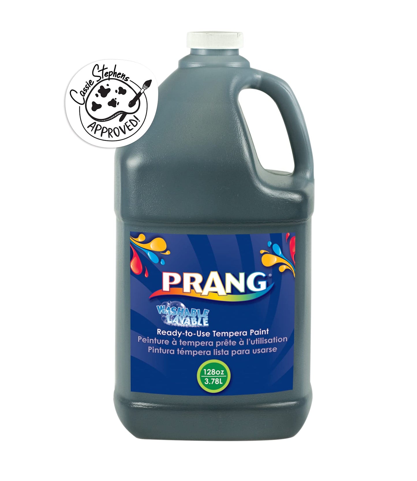 Prang Ready-To-Use Washable Tempera Paint, 1 Gallon Bottle, Black (10609)