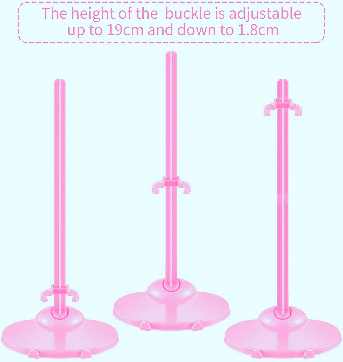 U.Will 10 Pcs Doll Stands Display Holders Doll Stands Doll Mini Display Stand Doll Support Frame Toy Doll Accessories Prop Up 11 To 13 Inch Dolls And Action Figures Doll Accessories,Light Pink