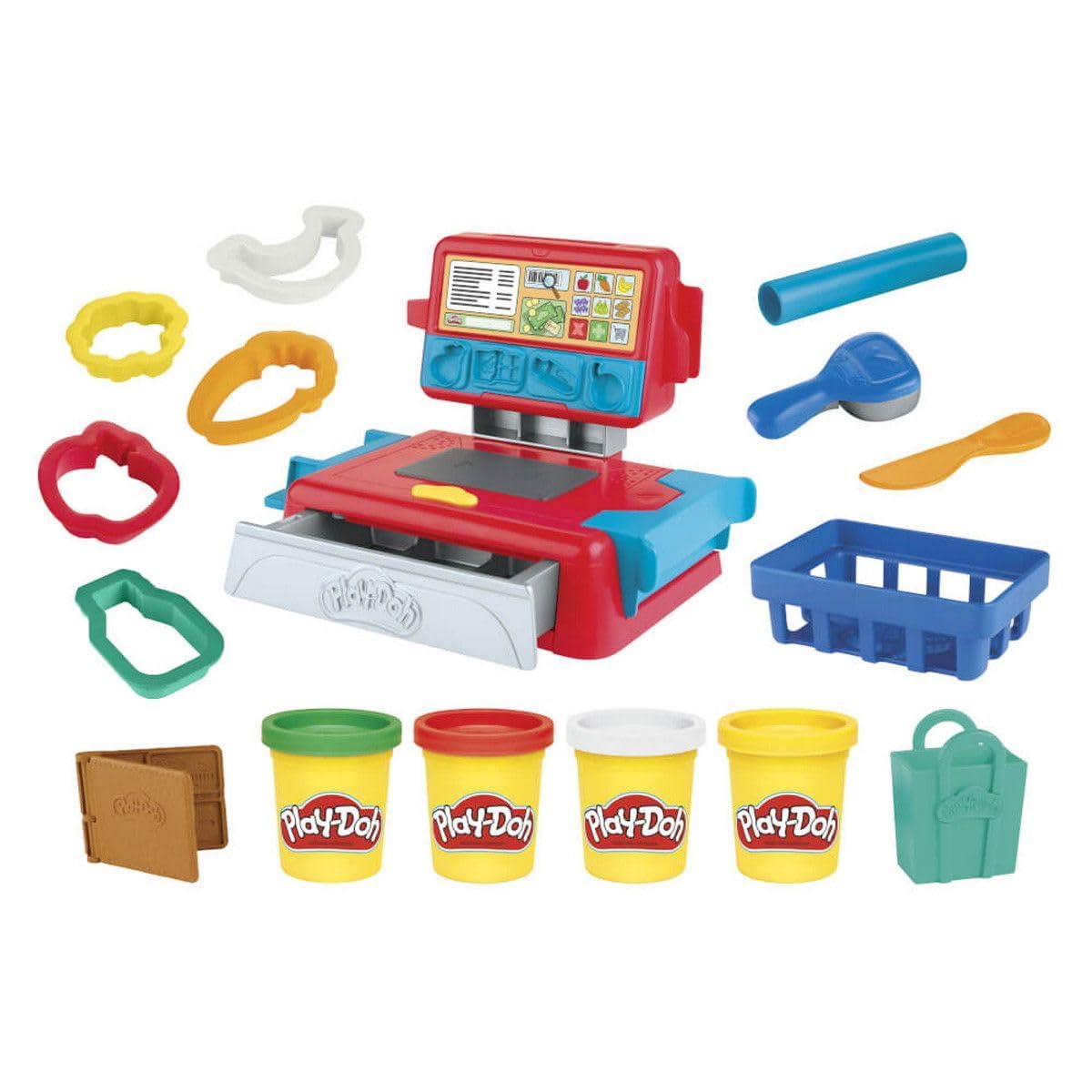 Play-Doh Cash Register Toy for Kids 3 Years and Up with Fun Sounds, Play Food Accessories, and 4 Non-Toxic Colors