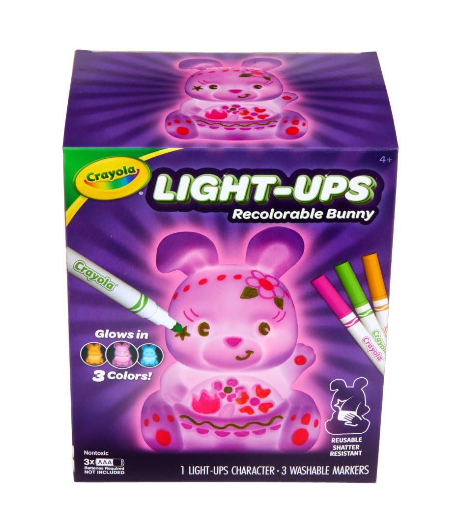 Crayola Light-Ups - Easter Bunny, Light Up Toy Bunny, Reusable Coloring Toy, Easter Decor, Easter Crafts & Basket Stuffers, Bunn