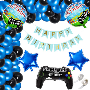 Fi  Flick In 58 Pcs Latex Happy Birthday Game On Decoration Gaming 8Th Birthday Decoration For Boys Game Theme Balloon Arch Gar