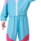 Sizgaroot 80S 90S Retro Windbreaker Set Girls Workout Costume Outfit Track Suit For Girls (Blue, 9-10 Years)