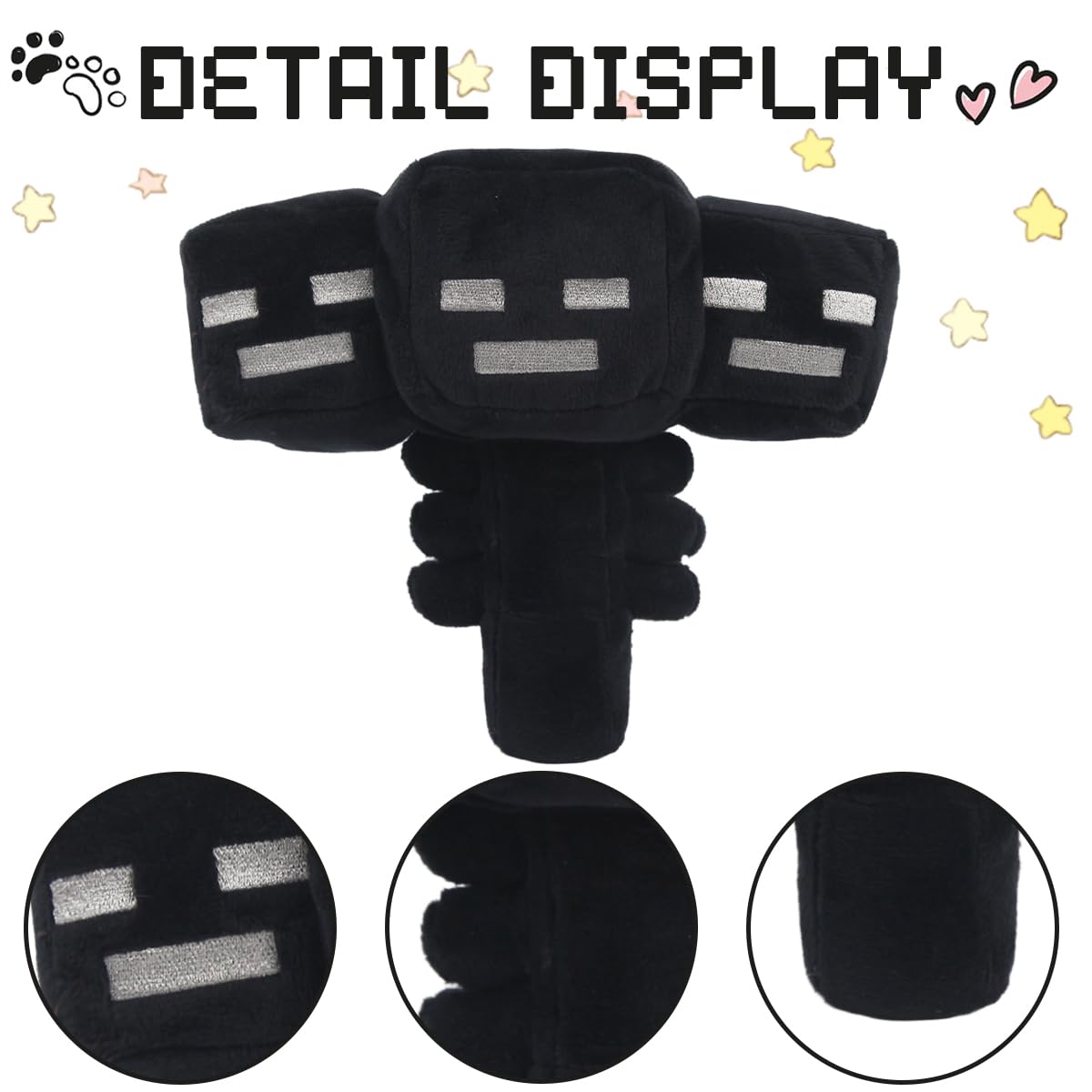 Pixel-Style Game Basic Plush Character Soft Toy  Video Game-Inspired Collectible Plushies Gifts for Kids & Fans (Wither Storm)