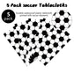 Kesfey 5 Packs Soccer Party Tablecloths 54 X 108 Inches Soccer Themed Birthday Table Cloth Disposable Waterproof Plastic Soccer