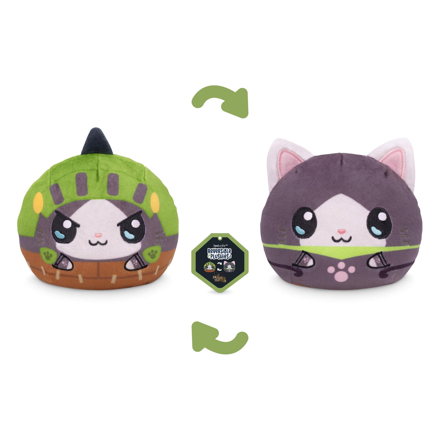 TeeTurtle Plushie - Monster Hunter Palico Acorn Armor & Melynx - 4" Soft Kawaii Stuffed Animal - Officially Licensed Capcom
