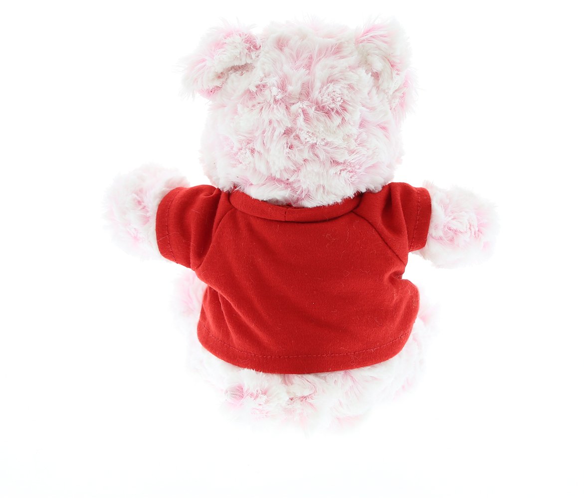 Dollibu I Love You Valentine Plush Sitting Pig - Cute Stuffed Animal With Red Shirt And Name Personalization Gift For Valentines Day, Birthday, Anniversary, Romantic Date - 7 Inches