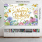 Flowers Birthday Party Backdrop Pink Flower Bush Garden Birthday Photography Background For Women Happy Birthday Party Backdrop