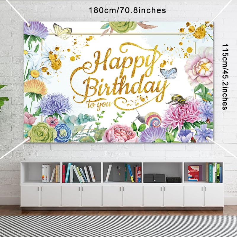 Flowers Birthday Party Backdrop Pink Flower Bush Garden Birthday Photography Background For Women Happy Birthday Party Backdrop