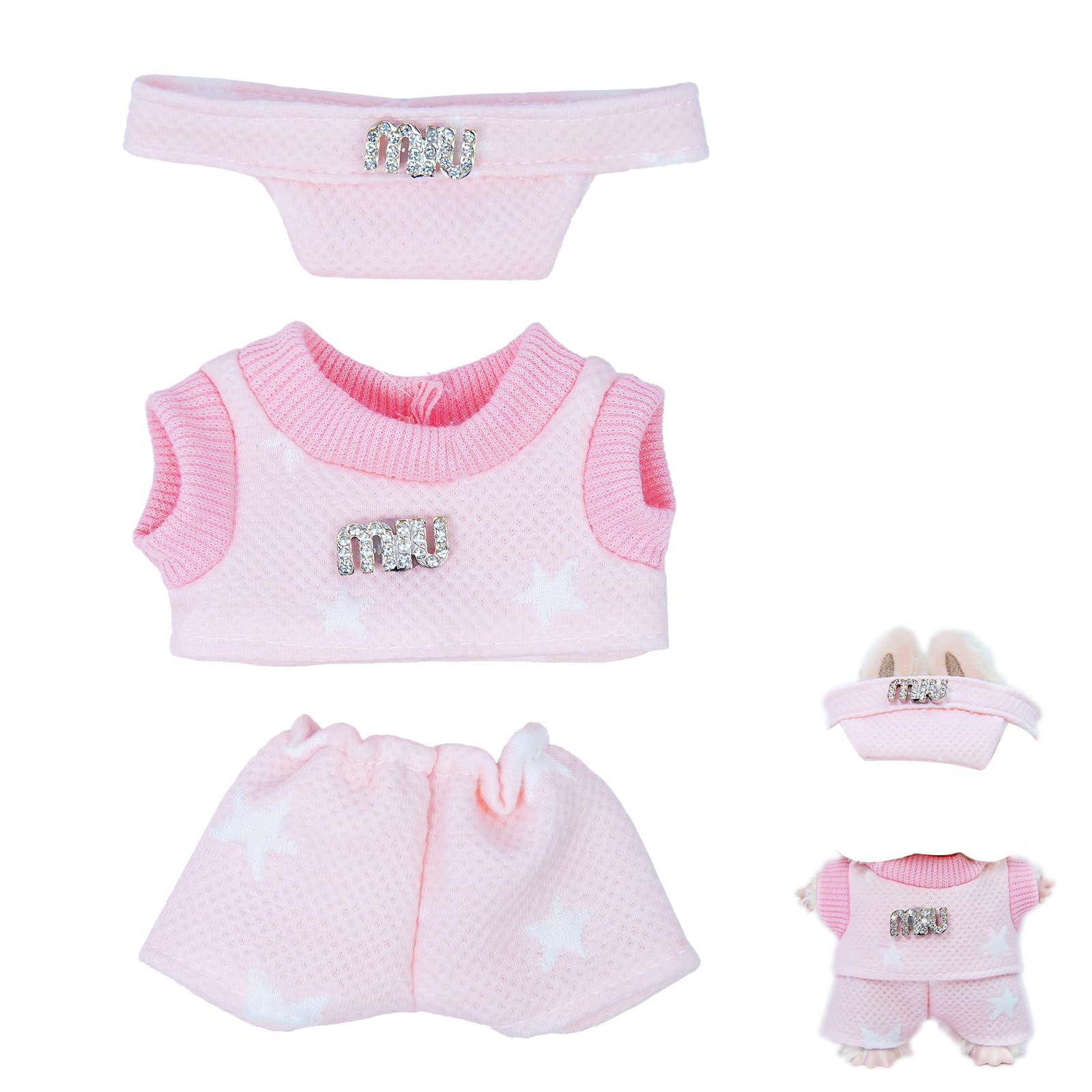 Tosygnb LAboo Doll Outfit Macarons Dolls Clothes enhanced Dolls Outfit with Accessories  Stylish Clothes for Macarons Display & Photography (Pink)