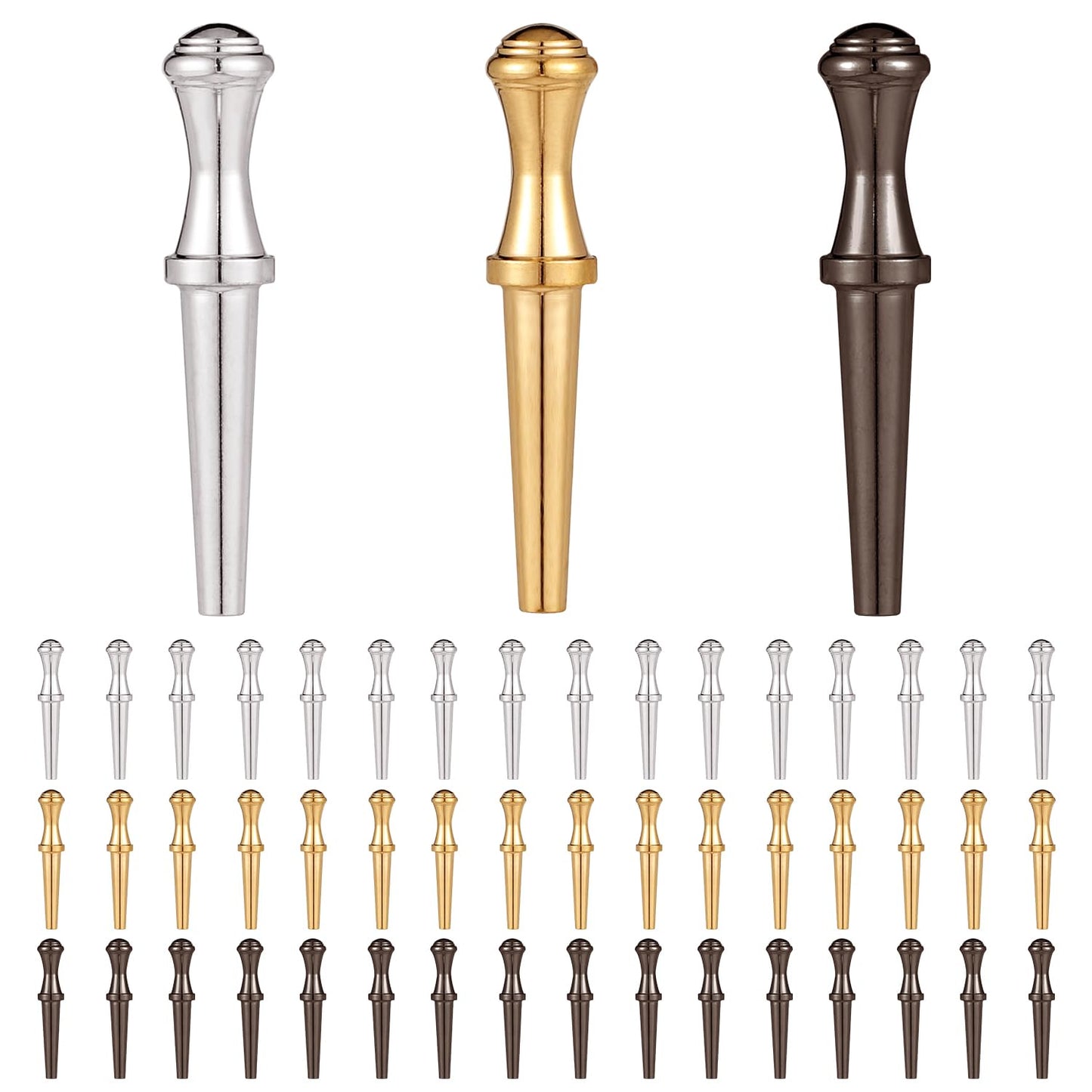 48pcs Cribbage Pegs  Versatile Unique Metal Brass Cribbage Pegs Tapered Design Beautiful Fit 1/8 Hole Peg Board Game Cribbage Board Pins Portable Cribbage Accessories for Family and Friends(3 Colors)