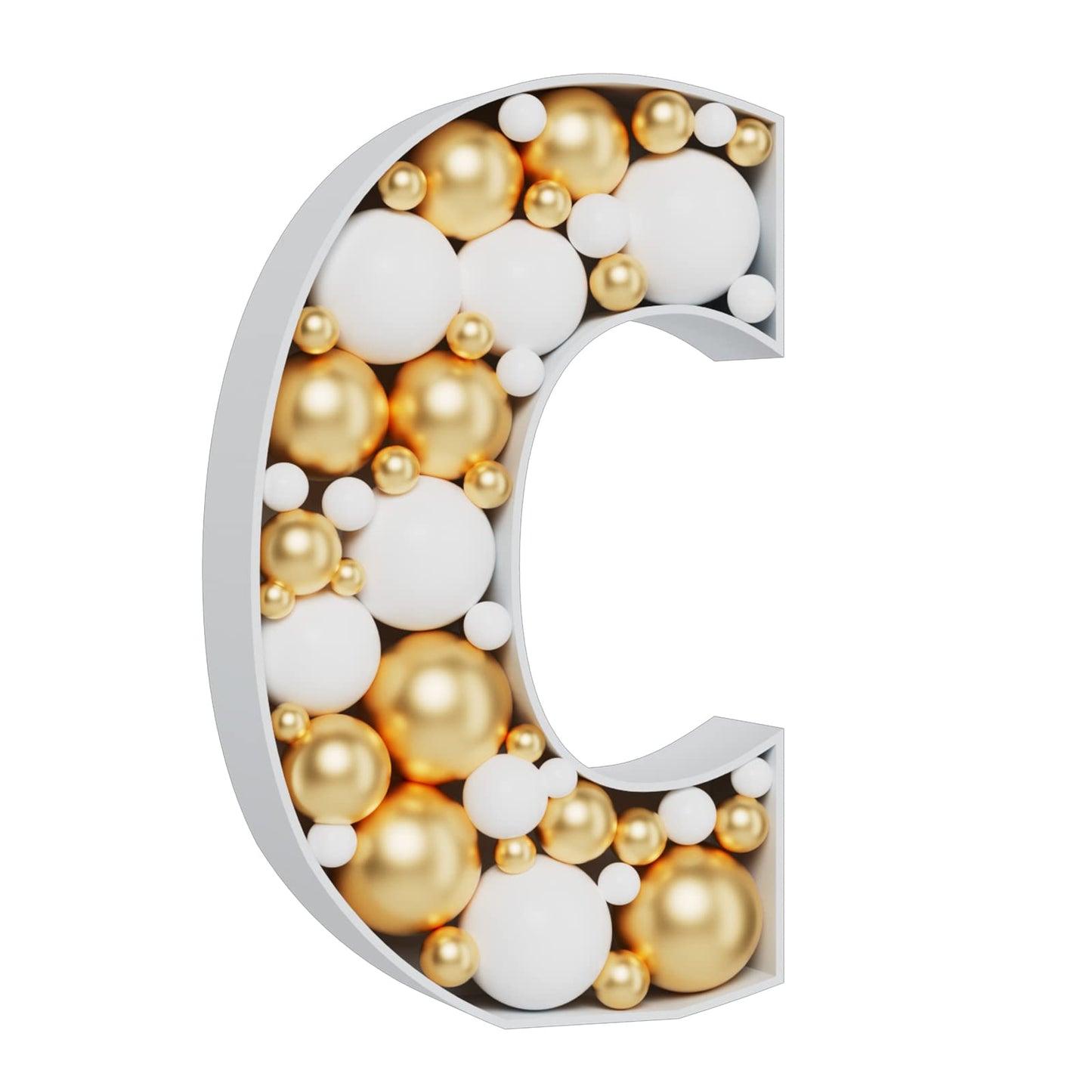 3Ft Large Marquee Letters Mosaic Balloon Frame Pre-Cut Foam Board Marquee Light Up Letters C For Birthday Party Decorations,Wedd
