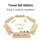 uvcany Mini Travel Rummy Cube Set - 6 Wooden Racks & 160 Tiles - 6 Player Edition - Portable Case for Family Fun