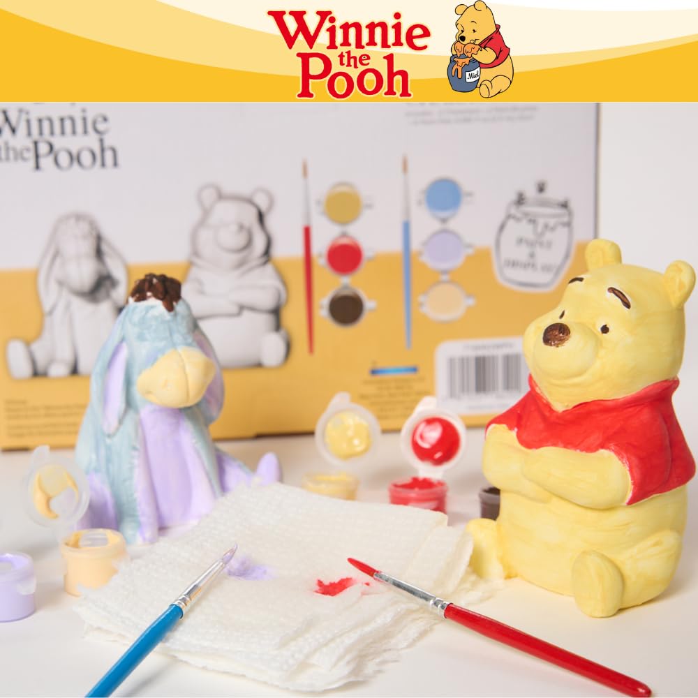 Innovative Designs Disney Winnie The Pooh DIY Paint Your Own Figurines Set - Small Ceramic Arts and Crafts for Kids, Model 718492WPH