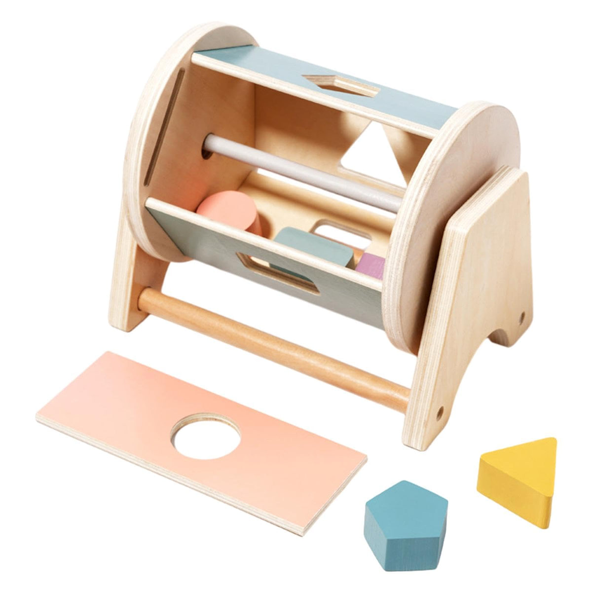 Atorse Montessori Inspired Rotatable Drum Early Educational Toy For Boys Girls Kids