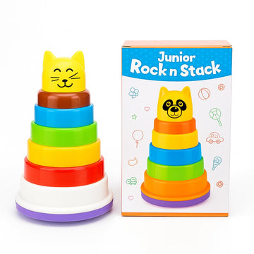 Toy Fun Plastic Rock N Stack Stacking Rings Toy For Kids, Multicolour - 5 Rings
