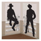 Black Silhouette Cowboys Scene Scetter Add-Ons - 65' X 33.5' (Pack Of 2) - Easy-To-Install Plastic Backdrops For Western Themed Parties And Events
