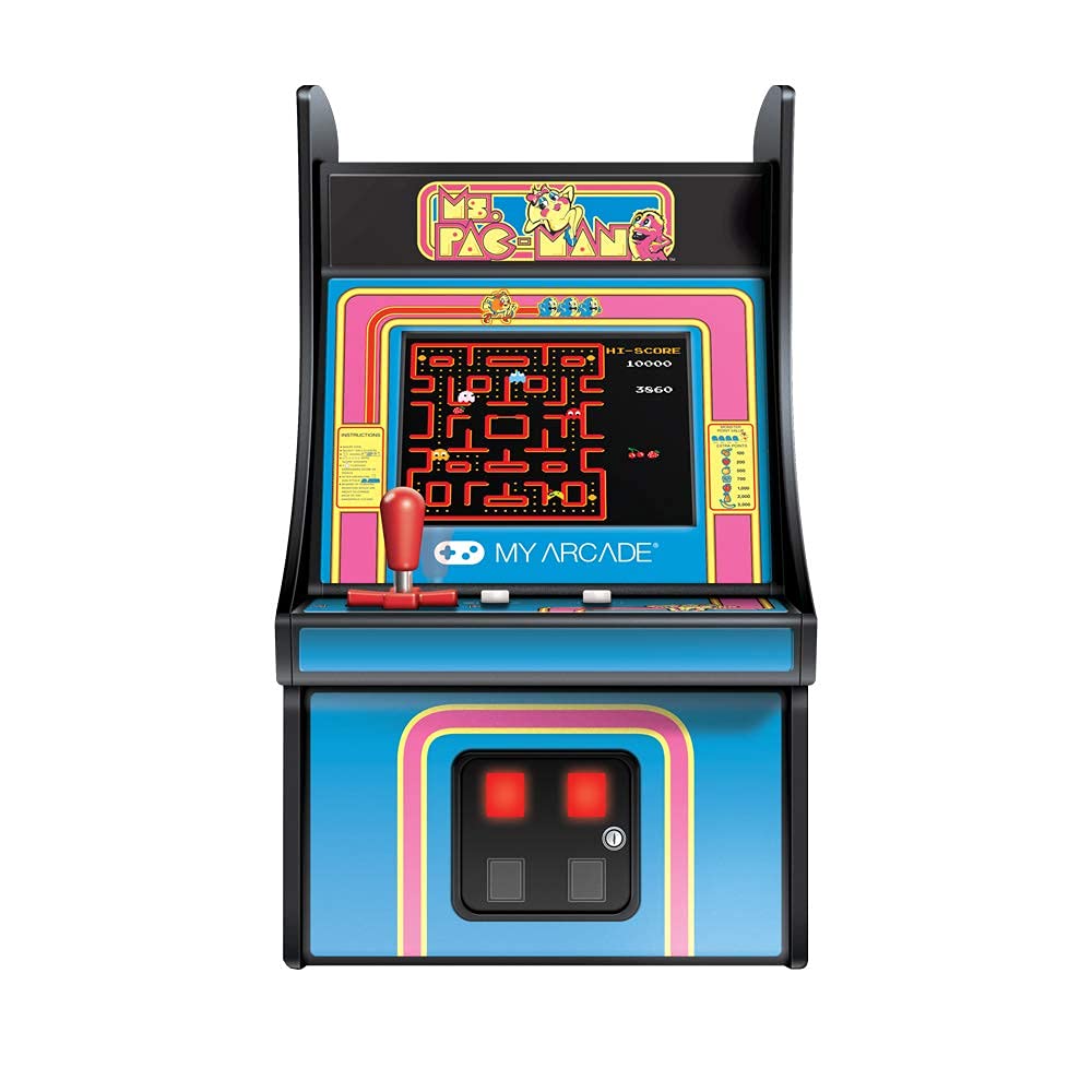 My Arcade Micro Player Mini Arcade Machine: Ms. Pac-Man Video Game, Fully Playable, 6.75 Inch Collectible, Color Display, Speake