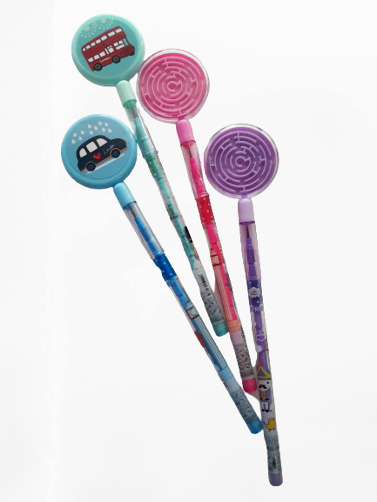 Kcr Non Sharpening Pin To Pen Fancy Pencils With Puzzle For School Kids (Set Of 4)