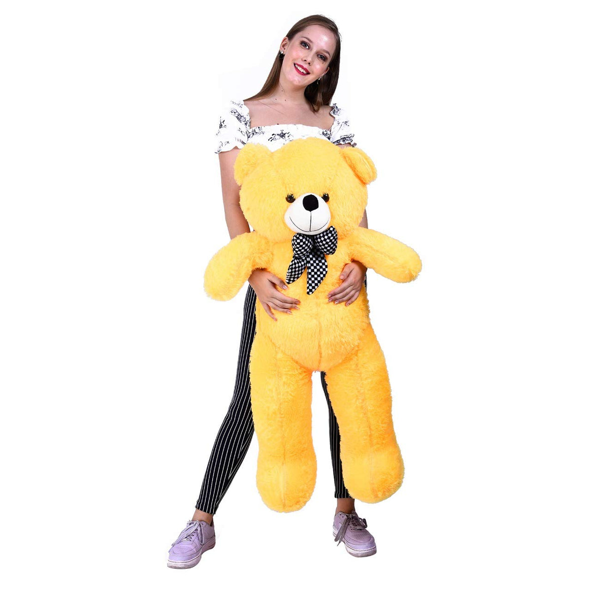 NP Toys Soft Toys HugGable Stuffed Teddy Bear in 4 Feet Pink (120 cm) (Yellow, 3 Feet)