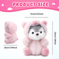 HENGSHI Cute Husky Stuffed Animal Wearing Pink Pig Outfit 7.5 Inch Soft Plush Dog Toy  Fun and Funny Gift Idea for Children and Dog Lovers.(Pig)