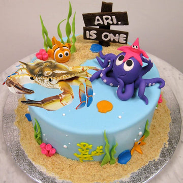 Higherbros Large Crab Toys Sea Life Animal Toys Ocean World Realistic Marine Animal Creature Action Figure, Birthday Cake Copper