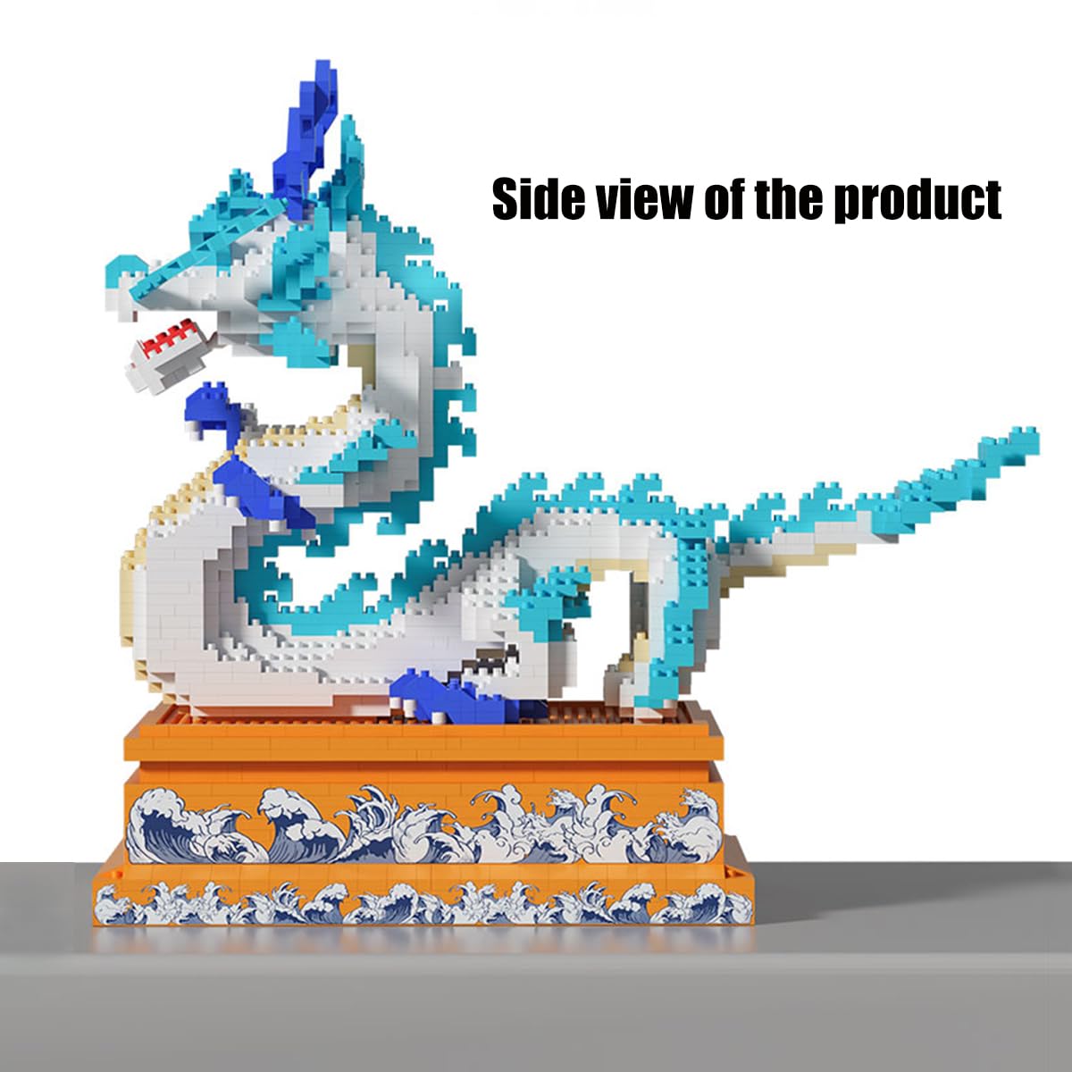 HONLANCH Dragon Series Micro Building Blocks Set - 2020 Pieces, Plastic, 10.2"x3.9"x10", Blue/White/Red/Yellow, Model JM20832