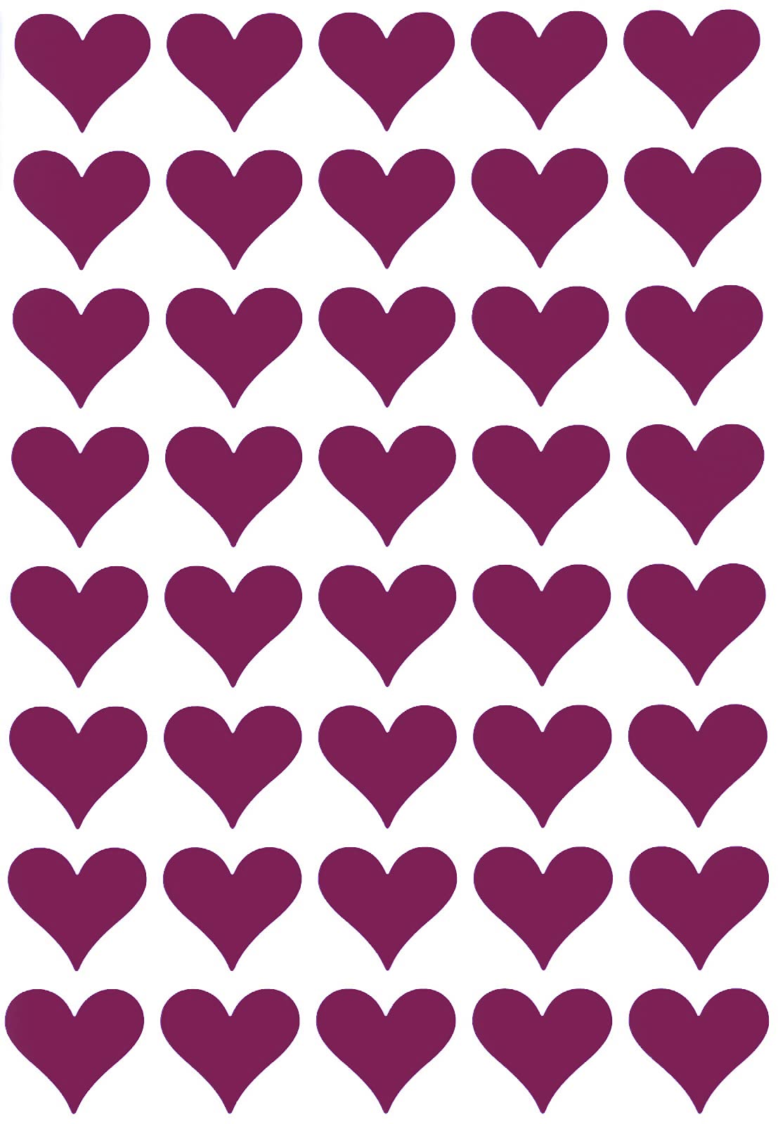 19Mm (3/4 Inch) Purple Heart Sticker Sheets Crafting Labels For Decorations And Party Supplies - 4320 Pack By Royal Green