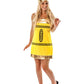 Womens Yellow Crayon Fancy Dress Costume SML,