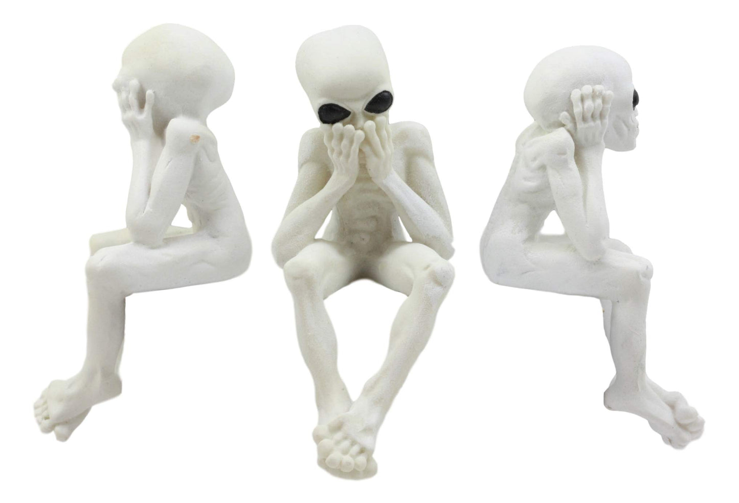Ebros Glow In The Dark See Hear Speak No Evil Alien Shelf Sitters Set Of 3 Extra Terrestrial Creatures Alien Figurines