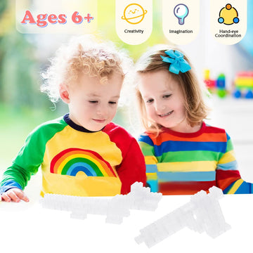 Unirolic Classic Building Bricks, 200 Piece 2X4 Building Blocks Stem Creative Building Toys Compatible With All Major Brands, Moc Building Bricks Diy Play Set For Kids Age 6+ (Transparent White)