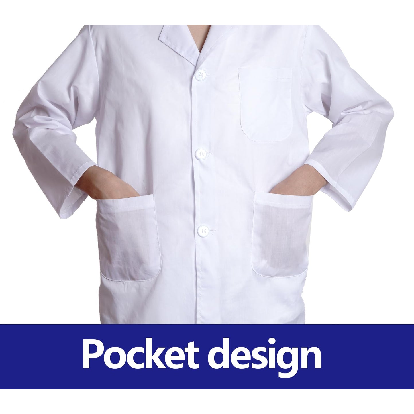 Mifengda Doctor Scientist Lab Coat For Kids Children Doctor Costume Dress Up Coat For Boys Girls Halloween Costume Role Play