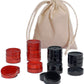WE Games Wooden Checkers Pieces - 24 Red & Black 1.5-inch Diameter Checker Pieces with Drawstring Storage Bag