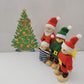 Hystyle 7 Pack Wooden Doll House With Family Dolls & Pretend Play Figures (Christmas)