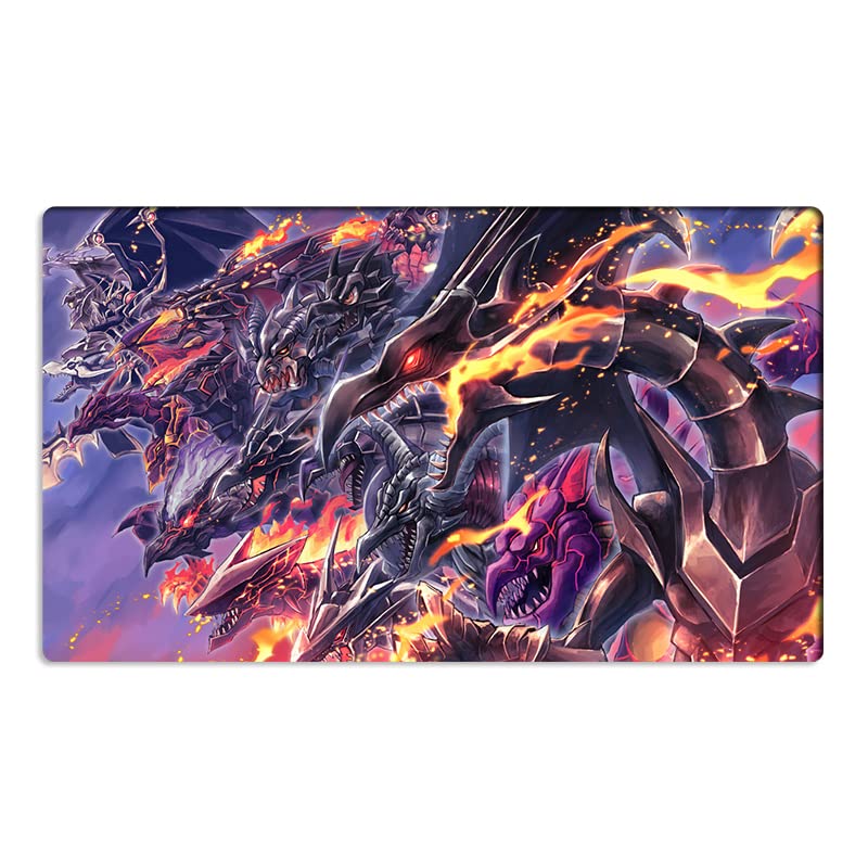 Mlikemat New Playmat Red-Eyes Black Dragon Tcg Ccg Trading Card Game Mat No Zones + Free Bag (Zd014-624-K)