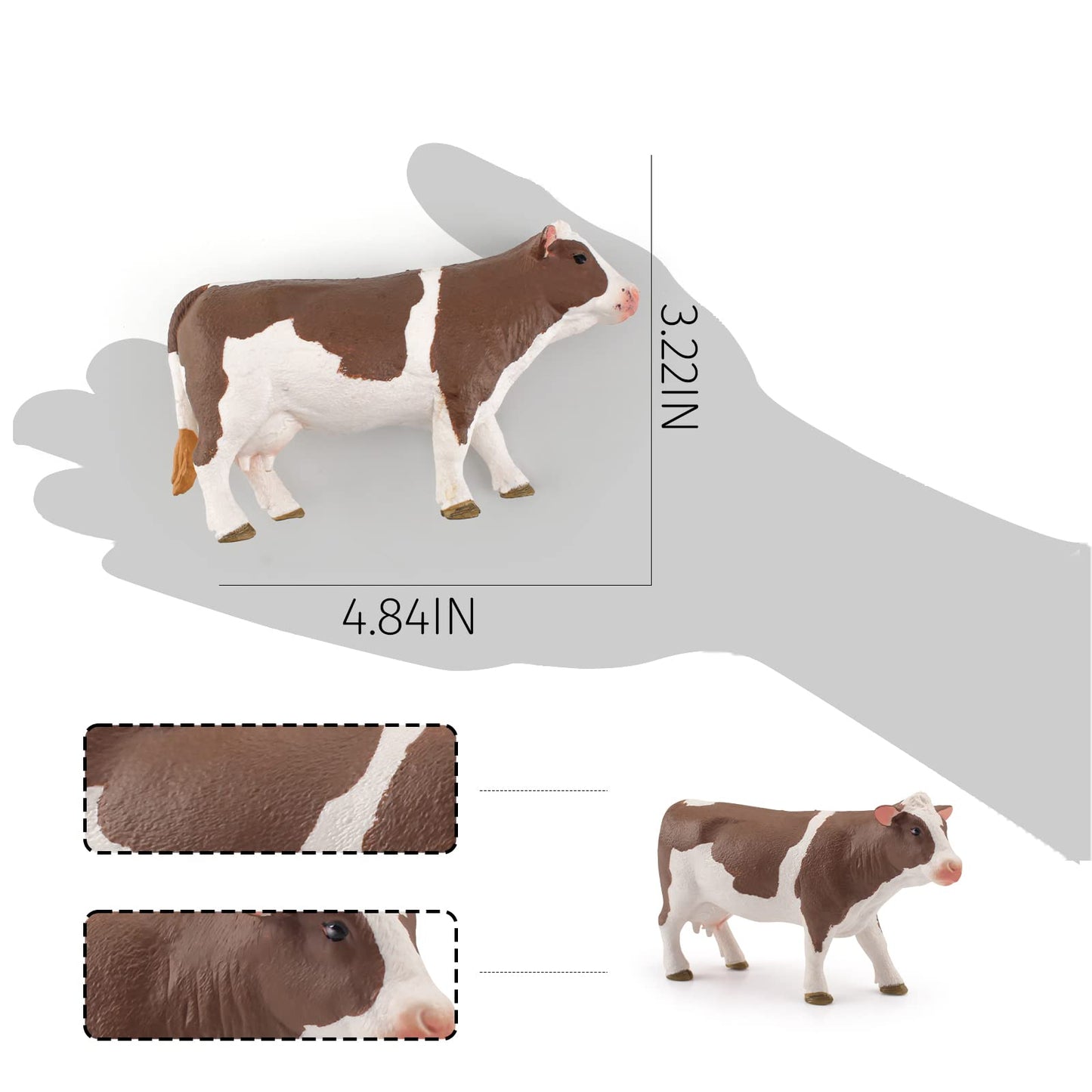 Cow Toys For Kids Large Cow Figure Realistic Cow Figurine Toy Animal Figure For Toddlers Simmental Cows Holstein Cow Figures Sch