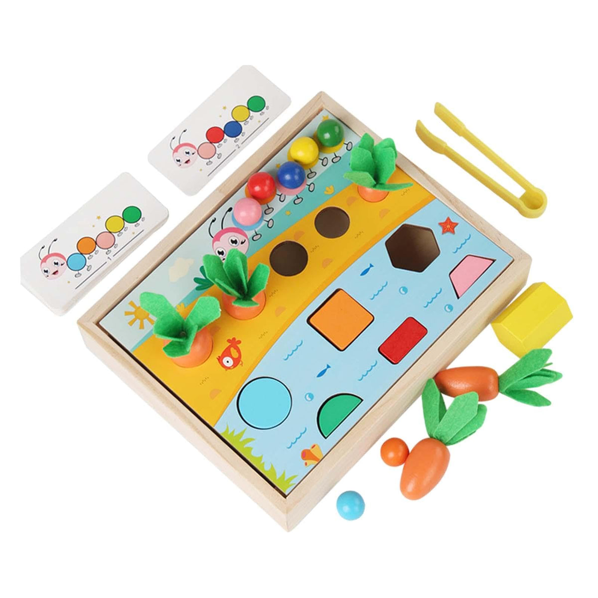 Ujeavette 3 In 1 Montessori Toy Bead Clips Game For Children Birthday Gifts Boys Girls