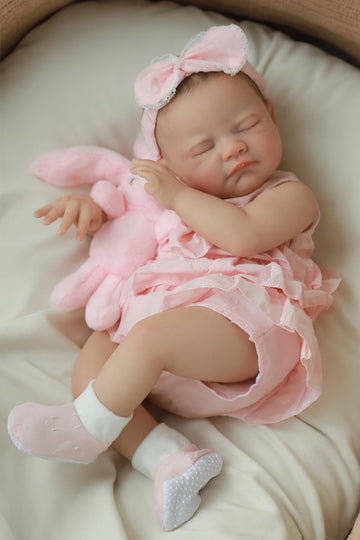 Wooroy Realistic Reborn Baby Dolls August - 20 Inch Lifelike Newborn Sleeping Girl Handmade Real Life Baby Dolls Reborn Toddler With Soft Weighted Cloth Body Gift Toy For Age 3+