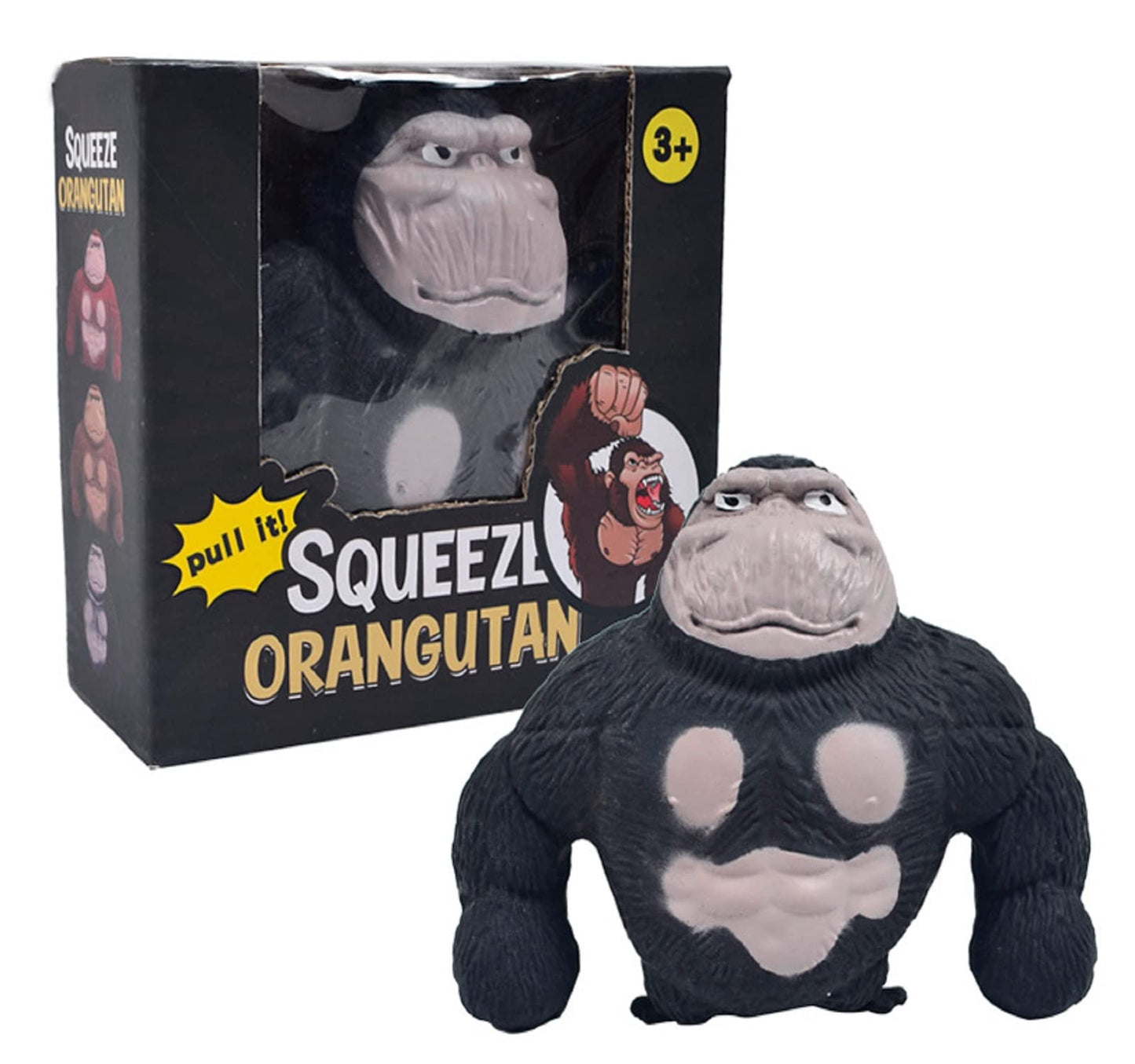 Gorilla Glue-Sand Filled Rubber Soft Latex Decompression Doll Toy, High-Elastic Stretchable, Adults & Children (Black, 4.8IN)
