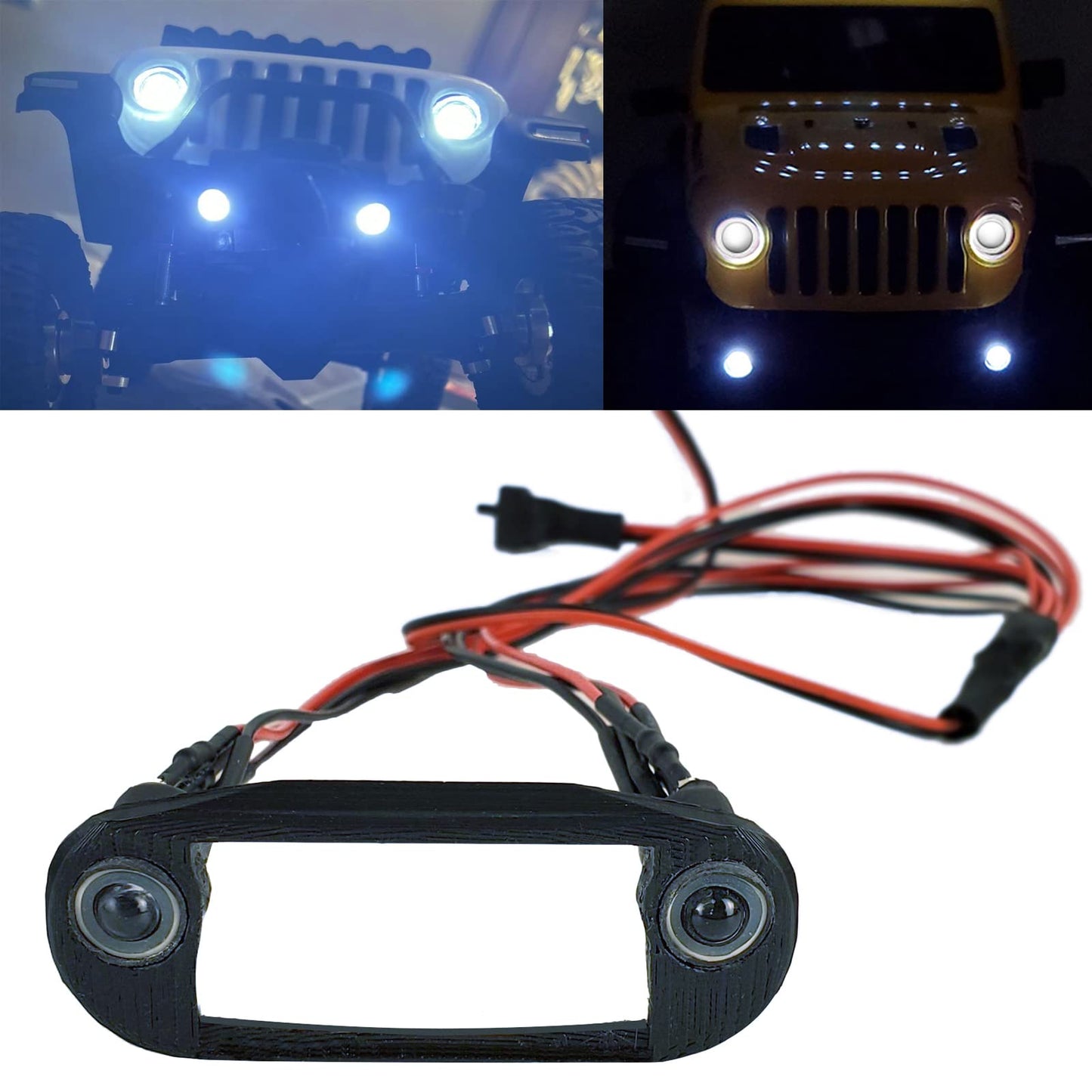 JGGZONE Mini SCX24 LED Headlights Scx24 lights Taillights Front Face Light Set For 1/24 Axial SCX24 90081 RC Car Upgrade Part (W