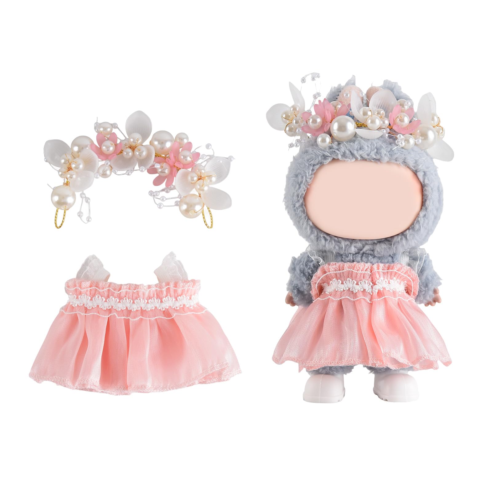 GDLSYLGHY 2025 Version Doll Clothes Set  Beautiful Outfits Suits Optimal for Your 5.9-6.7in Dolls Dressing Up  Bubudoll Clothing Accessories with Random Color Rain Boots(Pink Laces Dress Suit)